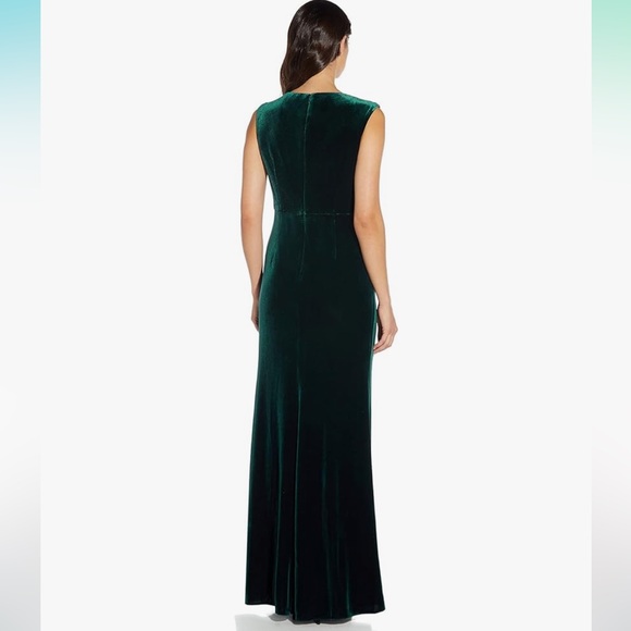 Adrianna Papell Women's Beaded Velvet Mermaid Gown hunter green size 14 NWT - Picture 2 of 16